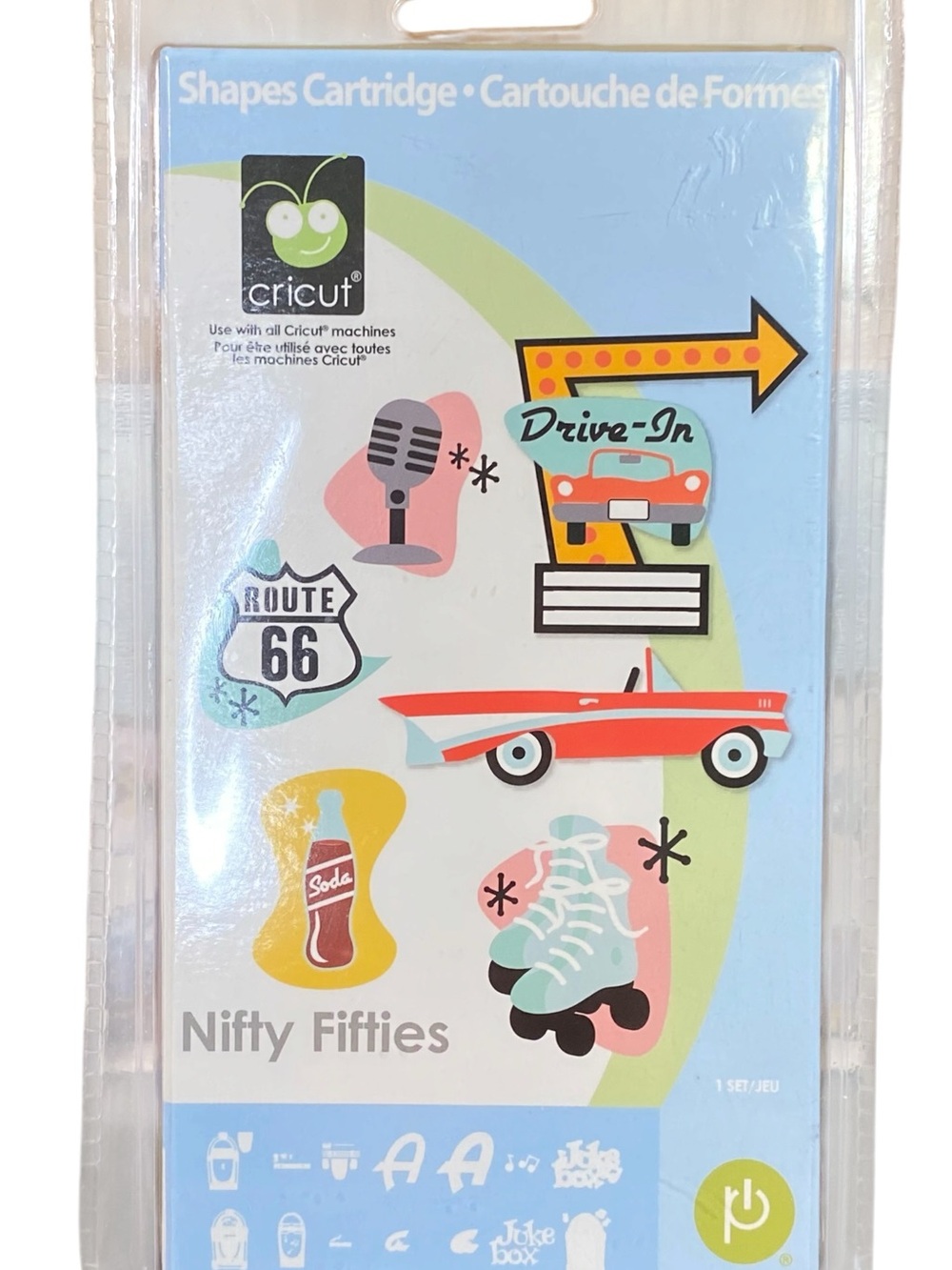 Cricut Nifty Fifties Shapes Cartridge w Book Paper Shape Cutter NWT Retro Shapes